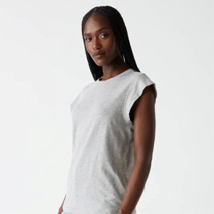 T-shirts pour femmes en coton biologique 100% à la mode-T-shirt surdimensionné à épaules tombantes en vrac de style dernier cri pour femmes - Product Image 3