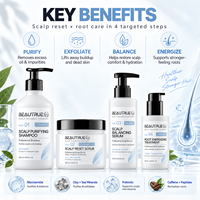 Kit de soin du cuir chevelu professionnel OEM : Shampoing purifiant, gommage exfoliant, sérum capillaire, soin des racines, soin du cuir chevelu pour la santé du cuir chevelu