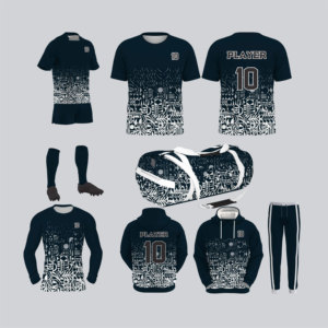 เสื้อรักบี้พิมพ์ซับลิเมชันเสื้อรักบี้โพลีเอสเตอร์สีขาวสีดำ - Product Image 6