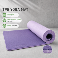 SHENGDE pas cher prix tapis de Pilates écologique fitness professionnel nouveau Design personnalisé bio impression personnalisée Logo tapis de Yoga en TPE