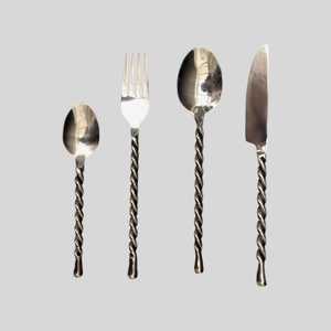 Ensemble de couverts à poignée torsadée en métal Offre Spéciale prix de gros pour restaurant hôtel de mariage - Product Image 1