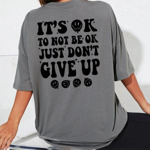 T-shirt décontracté surdimensionné pour femme Top imprimé coupe ample - Product Image 1