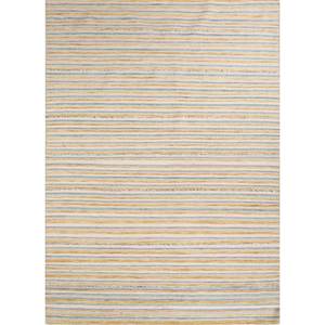 Abrash Ivory Flat Weaves Wool <b>Rugs</b> Handmade Striped Rectangle <b>Jute</b> <b>Rugs</b> for Home Living Room and Bedside Model ADWL-1267 - Product Image 1