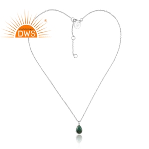 Diseño único 925 Plata Natural Kingman turquesa piedra preciosa colgante collar para mujer diseño personalizado joyería proveedor - Product Image 4