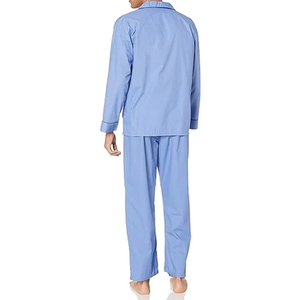 Ropa de dormir de algodón de talla grande para hombre, ropa de dormir de algodón para el hogar, traje a rayas, pantalones transpirables, pijamas finos de cuello redondo para hombre - Product Image 3