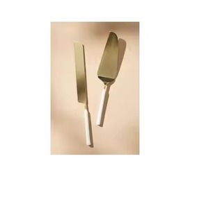 Vajilla juego de servidor de pasteles, herramientas para servir postres de acero inoxidable dorado, utensilios de fiesta de boda, cortador de repostería elegante, servidor de pasteles - Product Image 4