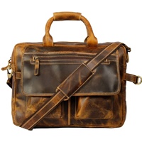 Sac à main pour ordinateur portable en cuir pleine fleur marron pour homme, cadeau pour lui, sac bandoulière, monogramme, haute qualité, personnalisable