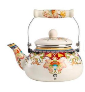 หม้อชาและกาต้มน้ำด้ามไม้ทำจากเหล็กกล้าเคลือบสีขาวสไตล์ญี่ปุ่น1.4L - Product Image 1