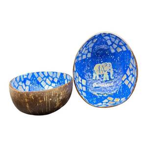 Cuencos de coco lacados de primera calidad, Colección colorida hecha a mano, juego de cuencos decorativos ecológicos de Vietnam - Product Image 3