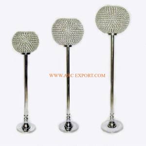 Decoración de mesa de metal dorado pulido, centro de mesa de boda hecho a mano, candelabro, centro de mesa, iluminación de metal y vidrio - Product Image 2