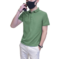 เสื้อเชิ้ตผู้ชายแบบสั้น ปักลายทอแน่น ดูดซับความชื้นได้ดี - Product Image 1