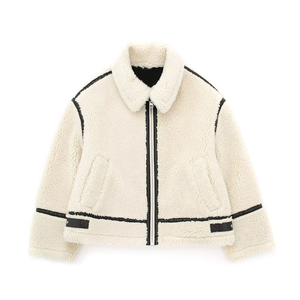 Veste tout-en-un en fourrure polaire Sherpa tendance 2023, veste rétro à col rabattu, manches longues, fermeture éclair pour hommes et femmes - Product Image 1