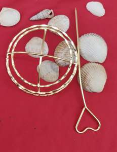 Traditional Brass Hair <b>Bun</b> <b>Pin</b> for Women and Girls Antique Style Juda Stick for Ethnic and Festive Wear Unique Design Accessory - Product Image 5