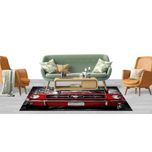 Alfombra Ford Mustang Shelby, Alfombras de coche rojas, Alfombras Ford Mustang, Alfombra estampada, Alfombra de terciopelo - Product Image 4