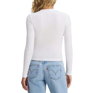 Venta al por mayor 100% algodón mujeres Casual manga larga Camiseta Logo impreso cuello redondo Camiseta básica patrón sólido de alta calidad - Product Image 2