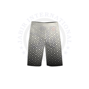 กางเกงขาสั้นลำลองของผู้ชายกางเกงขาสั้นชายหาดผ้าโพลีเอสเตอร์พิมพ์ลายตาข่ายแบบกำหนดเองพร้อมเอวยางยืดวิธีการทอแบบถัก - Product Image 1