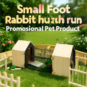 Small Foot Rabbit Hutch with <b>Run</b> Promotional Pet Product - Product Image 3