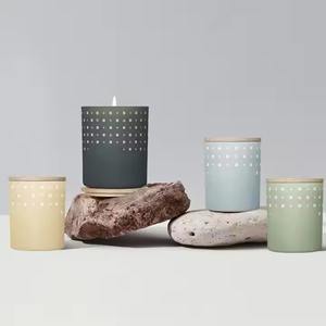 Pot à bougie en verre blanc givré, élégant porte-bougie décoratif pour la décoration de la maison, éclairage - Product Image 3