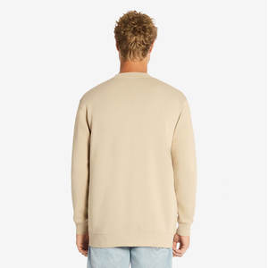 Sweat-shirt classique en coton biologique, coupe classique, couleur beige miel, col rond, poids lourd - Product Image 3