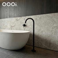 Système de douche mural apparent 3 fonctions avec pommeau de douche pluie, douchette à main ronde et bec de bain, mitigeur non thermostatique