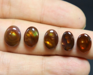 5.ชิ้นส่วน18.00กะรัตเม็กซิกันหินอาเกตเรียบ Cabochon อัญมณีหลวมไฟธรรมชาติหินโมรา Cabochon รูปไข่11X8MM ที่จะ12X10MM - Product Image 1