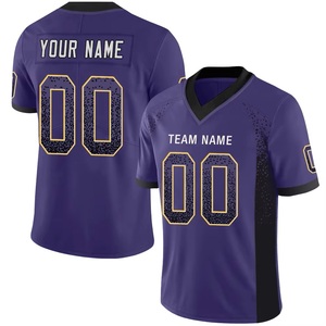 American Streetwear Hip Hop Sublimation Print V Neck Shirt Custom Vintage Light Football Wear Style Club Sports Rugby Jersey - Product Image 4