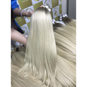 Blonde Russe 60c 613 Européenne Blonde Chaude Tendance Longue Blonde Cuticule Alignée Brute Épais Durable Extrémités Couleur Claire Cheveux En Vrac - Product Image 5