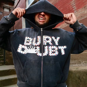 Conjunto Deportivo Personalizado con Capucha para Mujer, con Pedrería, 320g Poliéster/Algodón, Resistente al Viento y Transpirable - Product Image 6