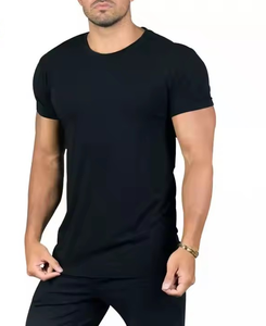 T-shirts de sport pour hommes, style unique, coupe classique, épaules tombantes, motif uni, écologiques, séchage rapide, 100% coton, OEM - Product Image 3