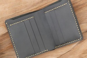 Cartera de cuero genuino Crazy Horse Vintage hecha a mano para hombre, monedero para hombre, tarjeta corta para hombre - Product Image 2