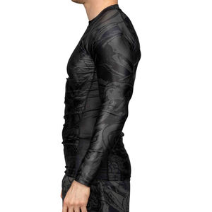 Alta calidad MMA hombres Bjj Rashguard camisa de manga larga logotipo personalizado impreso liso Jiu Jitsu Fitness protección UV Swim Rash Guard - Product Image 2