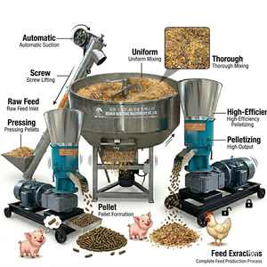 BTMA Nueva Línea de Producción de Pienso <span class=keywords><strong>para</strong></span> Animales, Máquina Automática Completa <span class=keywords><strong>para</strong></span> la Elaboración de Pienso, Mezcladora, Transportador, Reductor Silencioso - Product Image 2
