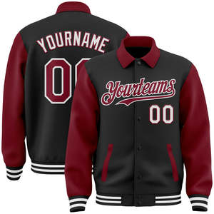 Fabricante OEM de alta calidad bordado hombres Universidad personalizado béisbol bombardero Letterman Crop cuero Varsity chaqueta - Product Image 5