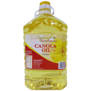 Huile de colza raffinée brute 100% pure, 5 litres, huile de cuisson de qualité alimentaire, durée de conservation de 24 mois, en bouteille en plastique - Product Image 1