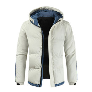 Automne hiver hommes High Street Style matelassé doudoune décontracté col montant à capuche fermeture éclair poches taille 4XL-pour garder au chaud - Product Image 2
