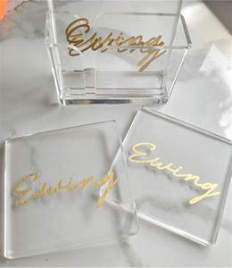Nuevo Posavasos Personalizado de Acrílico Transparente Ecológico, Novedoso, para Bebidas, Hogar, Oficina, Eventos, Regalos Promocionales, Irregular, Artfulcosmos K12 - Product Image 3