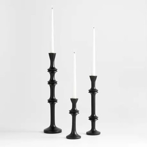 Candelabros de madera natural vintage de primera calidad con acabado natural, candelabros de madera decorativos para casa de campo - Product Image 3