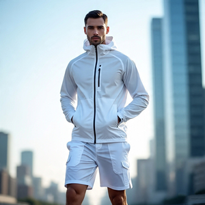 Conjuntos de pantalones cortos cortavientos para lluvia para hombre, impermeables, para senderismo, poliéster, licra, nailon ligero, cortavientos para lluvia, conjuntos para hombre - Product Image 5