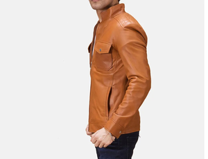Chaqueta de invierno de cuero 2025 personalizada de alta calidad para hombre, nueva y elegante chaqueta de invierno de cuero de clase alta para hombre - Product Image 6