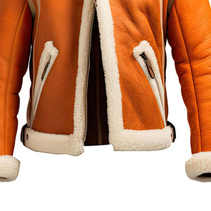 Nuevo diseño de moda cuello mandarín piel de oveja Sherpa chaqueta lona a prueba de viento transpirable con capucha personalizado estilo moderno - Product Image 4