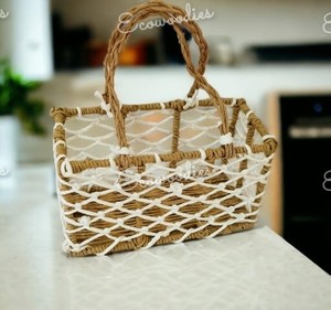 New Design Jute Rope Fruits & Storage Wicker <b>Basket</b> Laundry <b>Basket</b> Organizer for Toys, Blanket Clothes Towels Gifts - Product Image 1