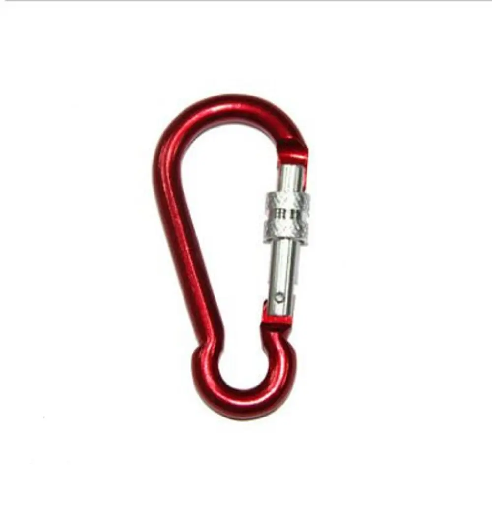 YH1150 mousqueton Clip mousqueton petit porte-clés pour Camping sport mousqueton métal rouge alliage d'aluminium vis écrou porte serrure