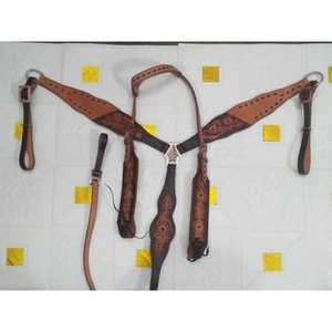 Tachuela de sillín occidental de piel de vaca ligera de primera calidad | Diseños de tendencia con flecos de diamantes de imitación Headstall & Breast Collar para caballos - Product Image 1