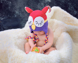 EFANBEANIE Bonnet hibou au crochet personnalisé pour enfants, bonnet d'hiver chaud avec motif d'oiseau mignon, fabriqué en fil de coton, cadeau idéal pour déguisement - Product Image 1