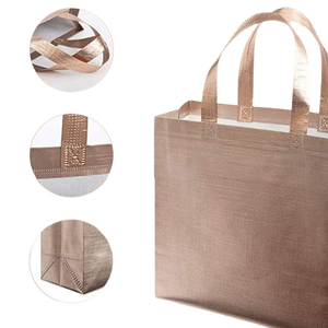 กระเป๋าช้อปปิ้งผ้านอนวูฟเวนเคลือบสีทองเงินที่จับโลโก้ได้ตามต้องการ - Product Image 4