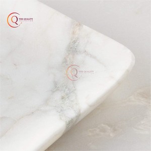 Bandeja de mármol para servir Cocina y restaurante Diseño tradicional Bandeja para servir alimentos Forma rectangular Chapado en blanco al precio más barato - Product Image 4