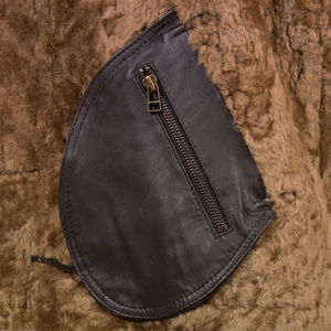 Veste en cuir véritable en cuir de vachette personnalisée en usine veste de motard à col en fourrure à la mode pour hommes veste en cuir pour hommes printemps et automne - Product Image 4