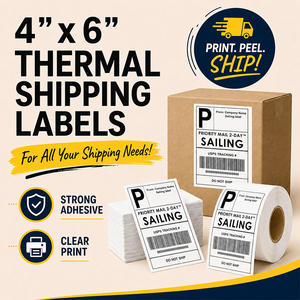 Sailing Direct <b>Sticky</b> 100*150Mm 4"X 6" Direct Thermal <b>Labels</b> 4X6 4000 Pack Color - Product Image 2