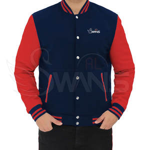 Chaqueta Letterman personalizada de la mejor calidad para hombre para Otoño Invierno de secado rápido cómodo con forro polar de cuero hecho de lona - Product Image 1