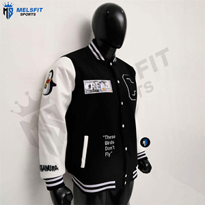 Chaqueta Bomber Casual de Invierno para Hombre, de Lana, con Cuello Alto, Bordado, Transpirable, Cortavientos, Estilo Universitario - Product Image 3